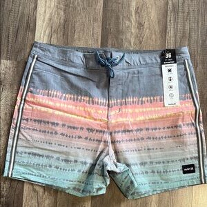 Hurley Gray and Orange Board Shorts Swimwear